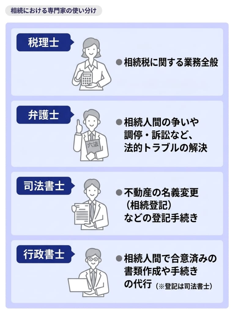 相続における専門家の使い分け